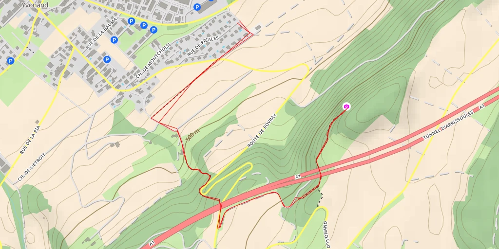 Carte de l'itinéraire :  La Baumaz