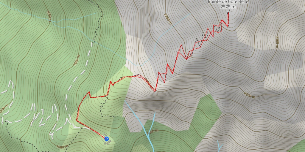 Map of the trail for Pointe de Côte Belle