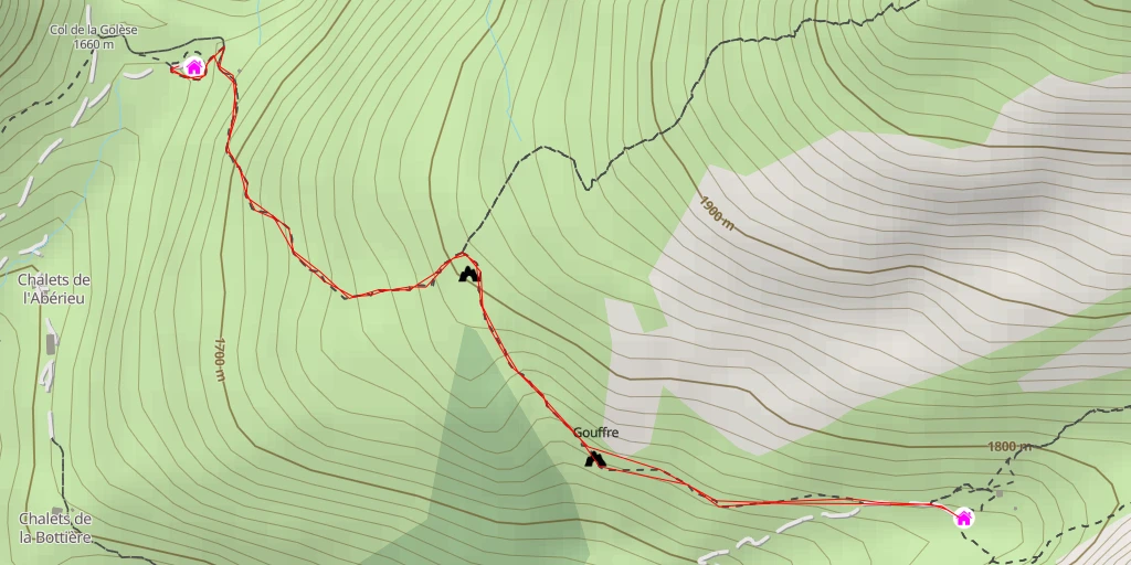 Map of the trail for Refuge de Bostan
