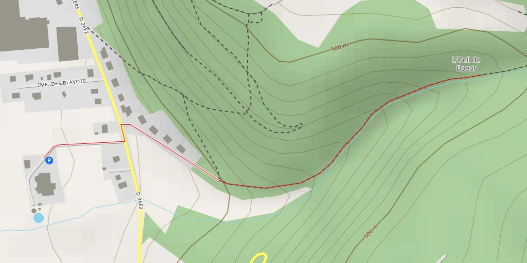 Carte de l'itinéraire :  D 36E2 - D 36E2