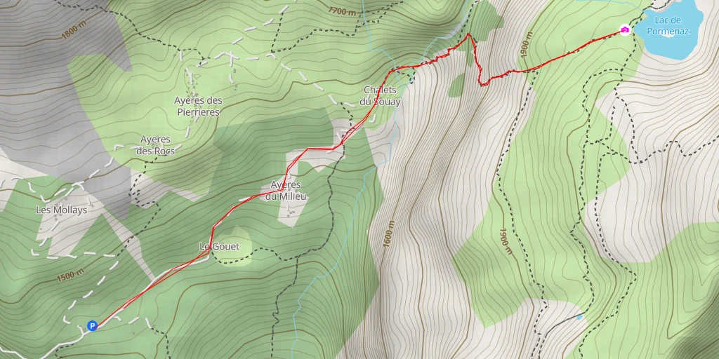 Map of the trail for Sentier du Vuacheret