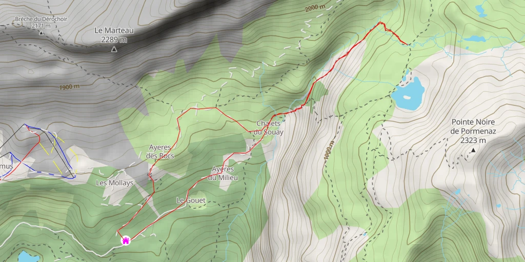 Carte de l'itinéraire :  99 - Sentier du Vuacheret