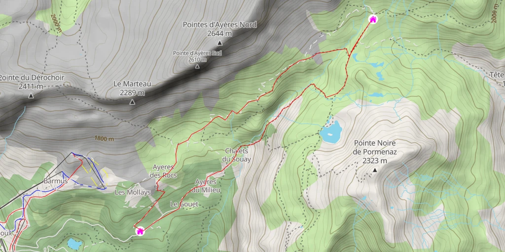 Carte de l'itinéraire :  Refuge de Moëde Anterne