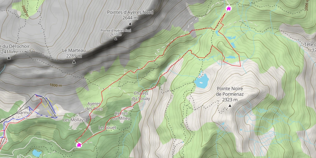 Map of the trail for Col de Laouchet - Sentier du Vuacheret