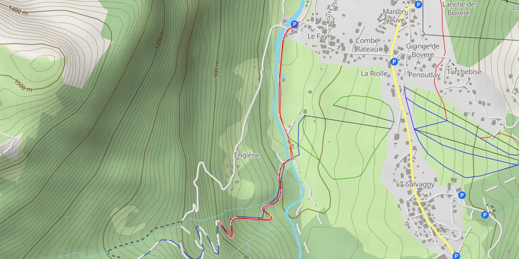 Map of the trail for Piste des Cascades - Piste des Cascades