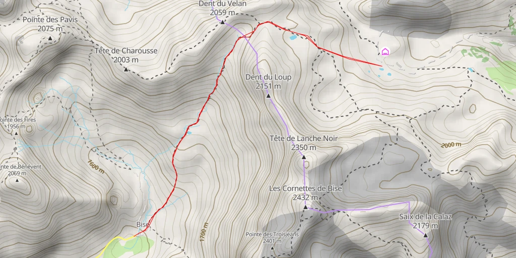 Carte de l'itinéraire :  Chemin des Prés