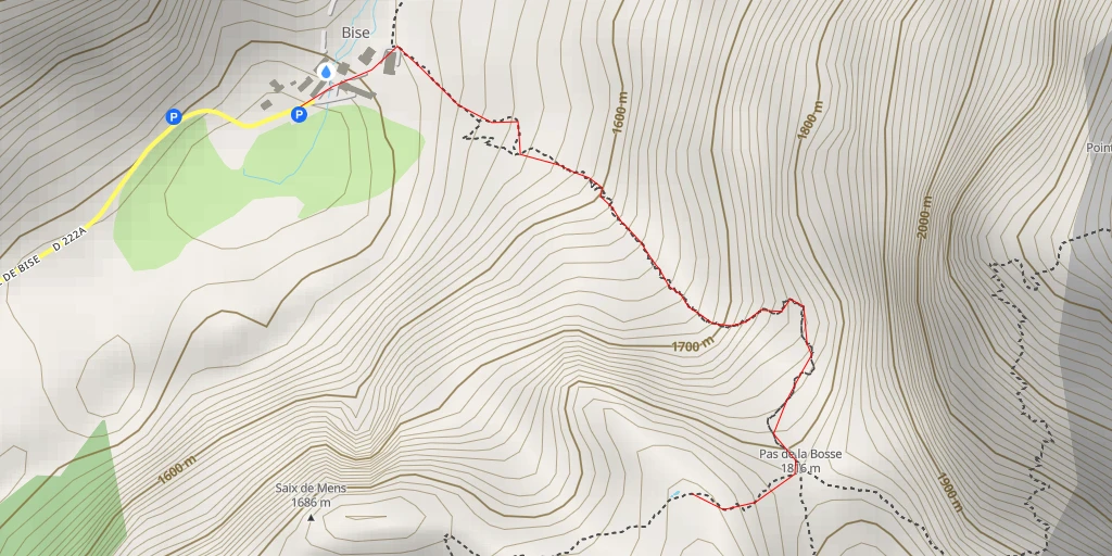 Map of the trail for Pas de la Bosse - Chemin Rural de Bise