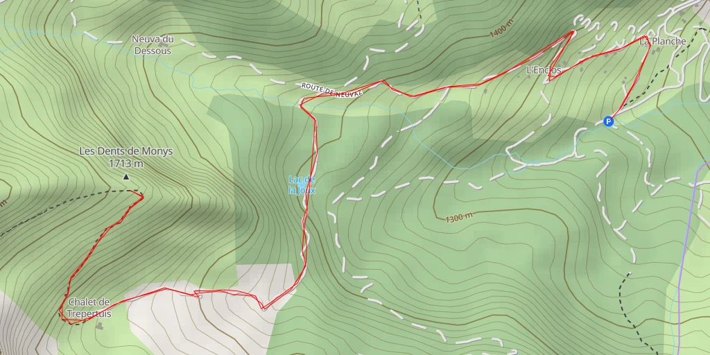 Map of the trail for Les Dents de Monys