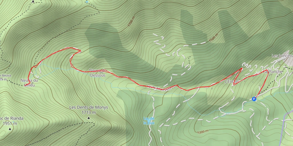 Map of the trail for Route de Neuvaz - Route de Neuvaz