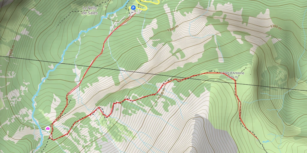 Map of the trail for Accès Pointe de Sales