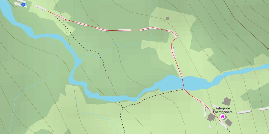 Carte de l'itinéraire :  Voie Communale de la RN507 au Col de Coux