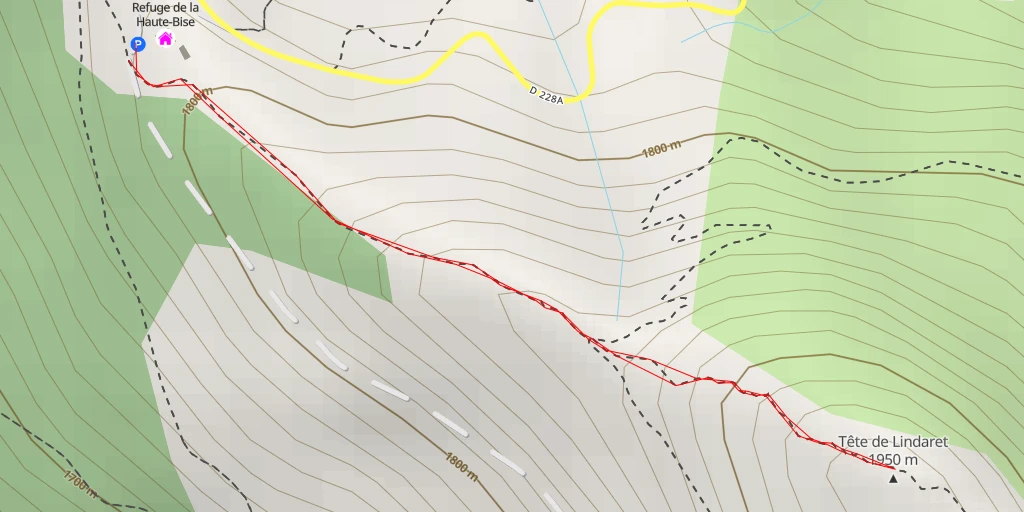 Map of the trail for Tête de Lindaret