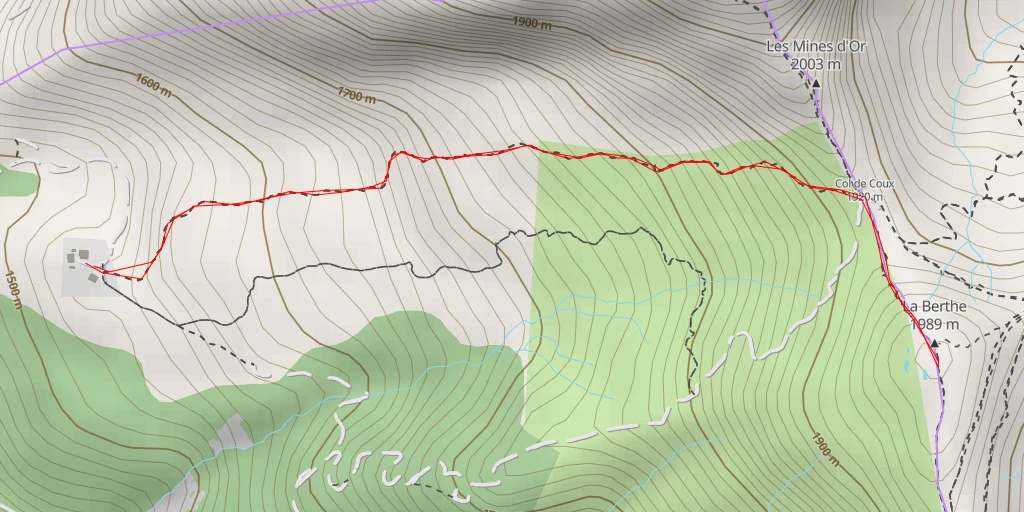 Carte de l'itinéraire :  Route du Col de Cou - Route du Col de Cou