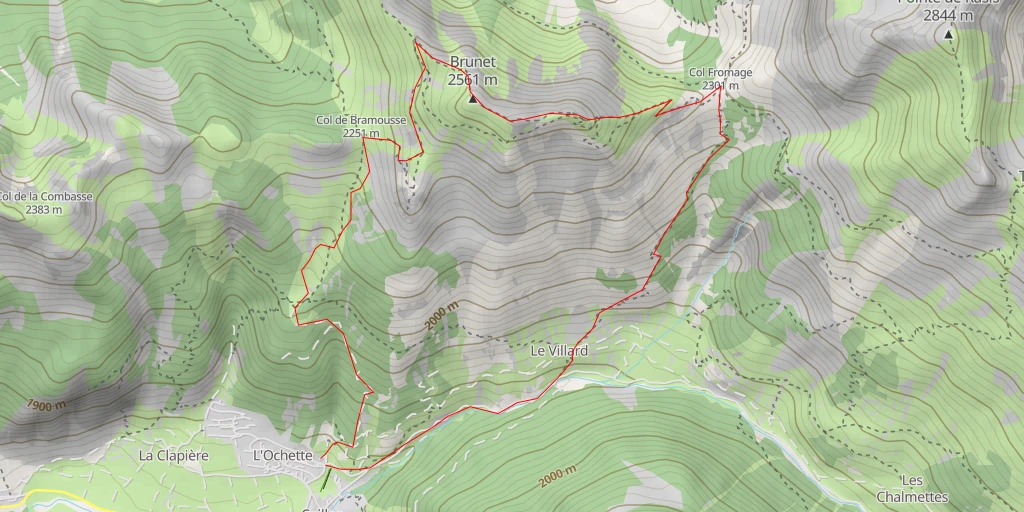 Map of the trail for Brunet