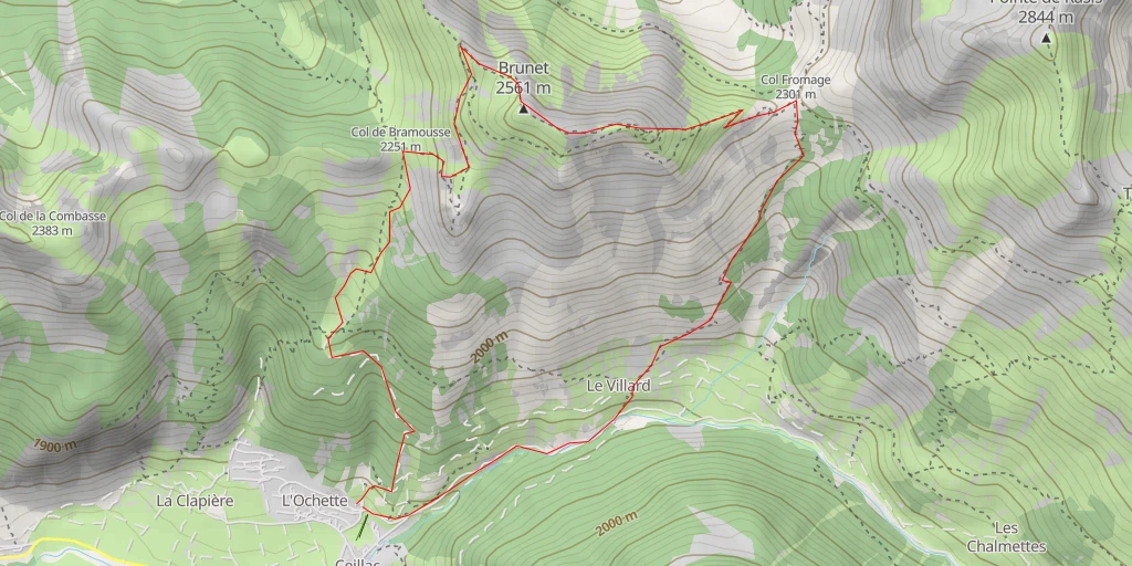 Map of the trail for Ancien poste optique - Route du Cristillan