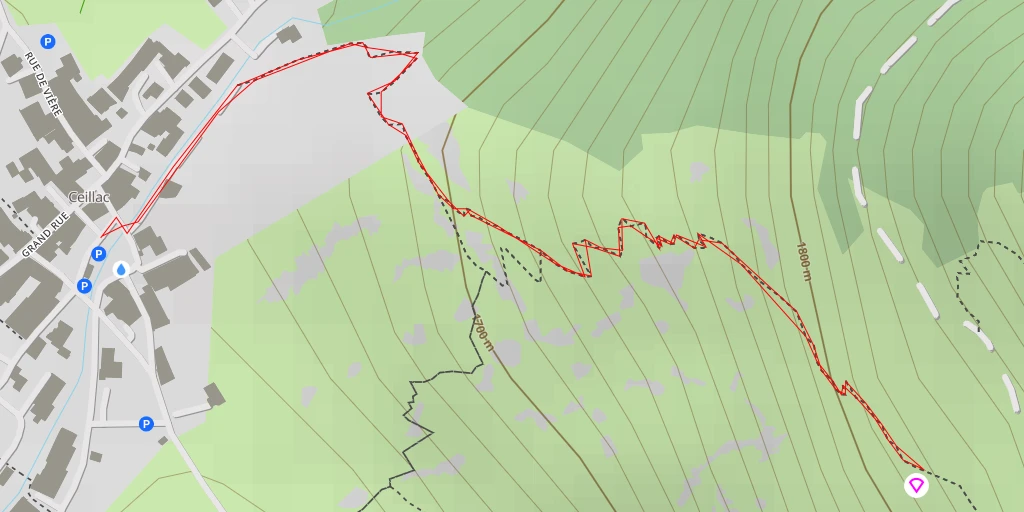 Map of the trail for Décollage Ceillac