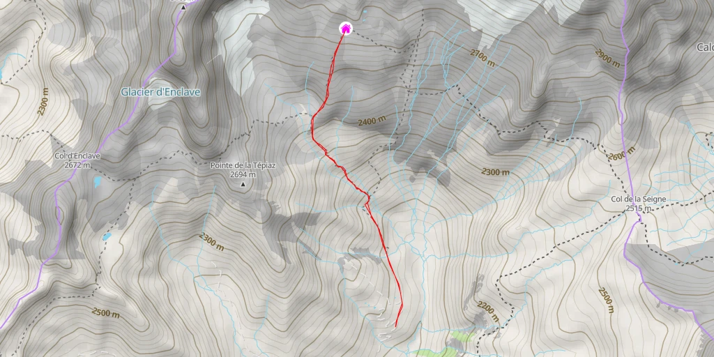 Map of the trail for Refuge Robert-Blanc