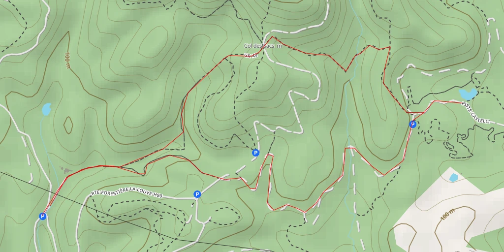 Map of the trail for Piste Castelli - Piste Castelli