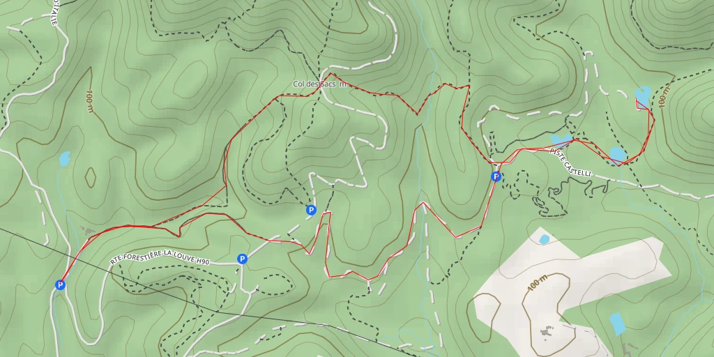 Carte de l'itinéraire :  Piste Castelli