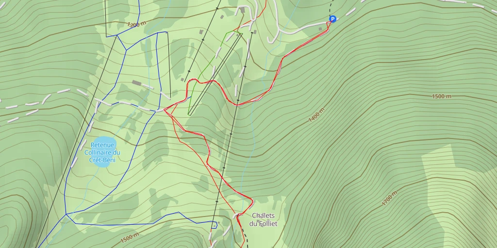 Map of the trail for Piste Pastorale du Follière - Piste Pastorale du Follière