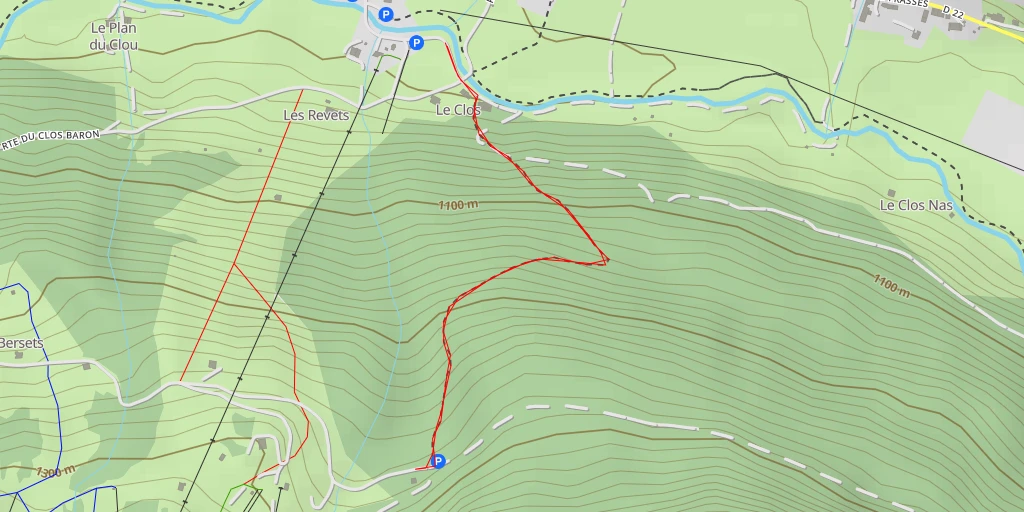 Map of the trail for Mont Bénand