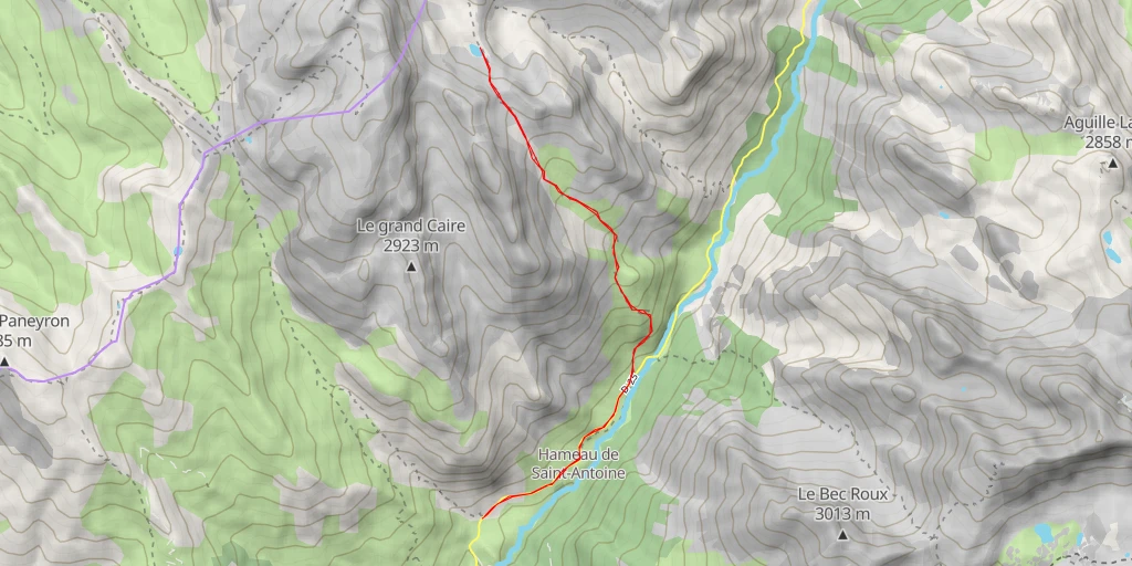 Map of the trail for Lac Bleu