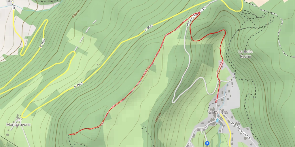 Carte de l'itinéraire :  Route des Fontaines