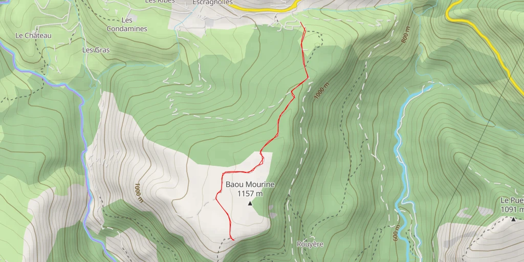 Map of the trail for Poste de guêt - Escragnolles