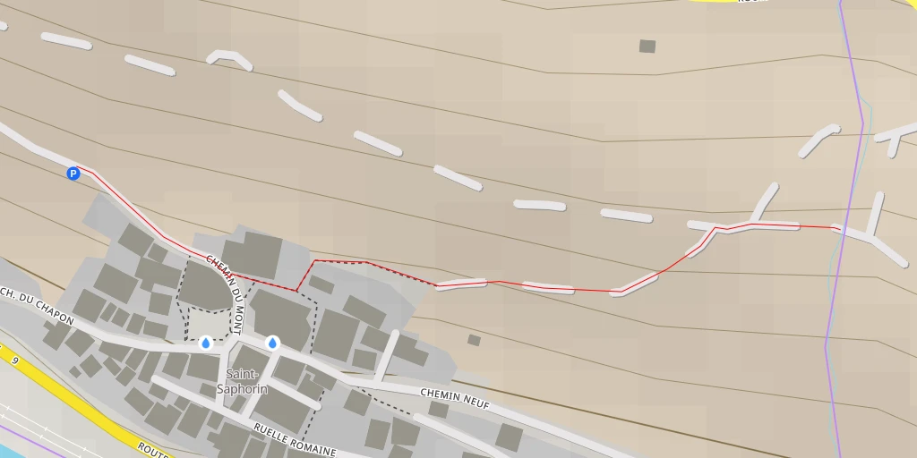 Carte de l'itinéraire :  Chemin de la Cure - Chemin de la Cure