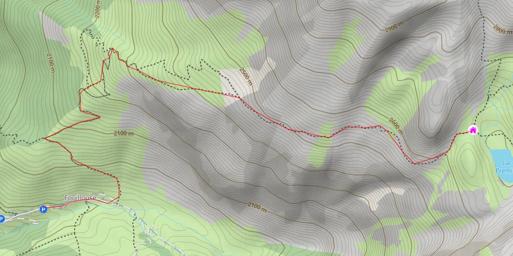 Map of the trail for Refuge du Chambeyron