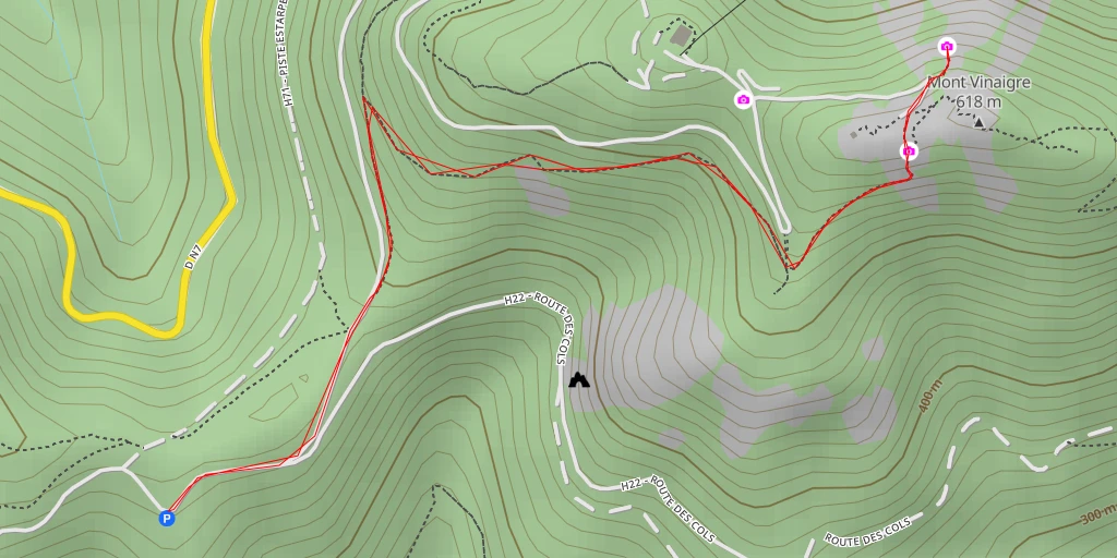 Map of the trail for Mont Vinaigre - Fréjus