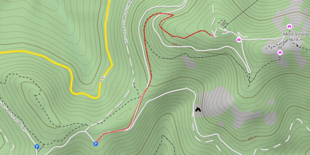 Map of the trail for H22 - Route des Cols