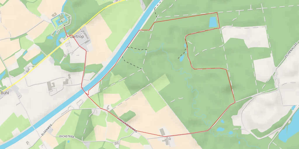 Map of the trail for Mühlenbergweg