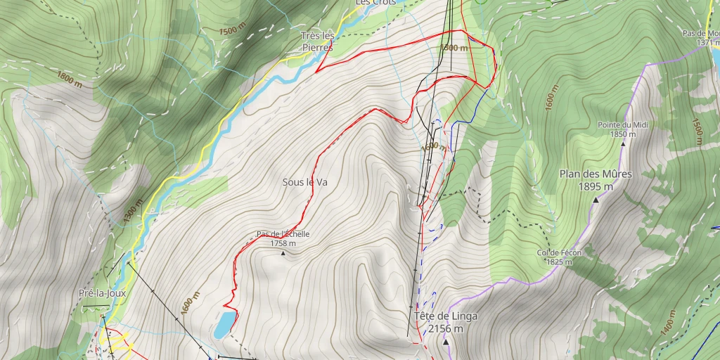 Map of the trail for Retenue du Queyset