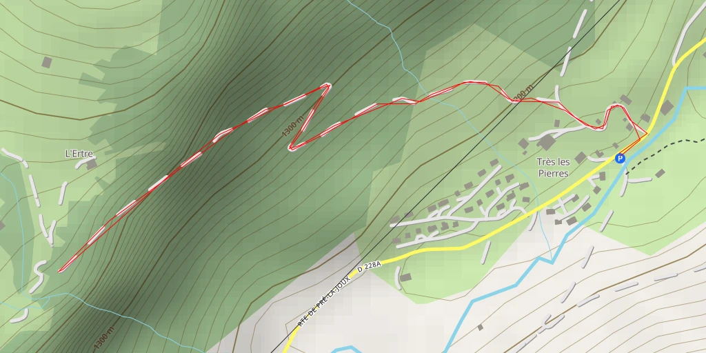 Map of the trail for Cascade de l'Essert