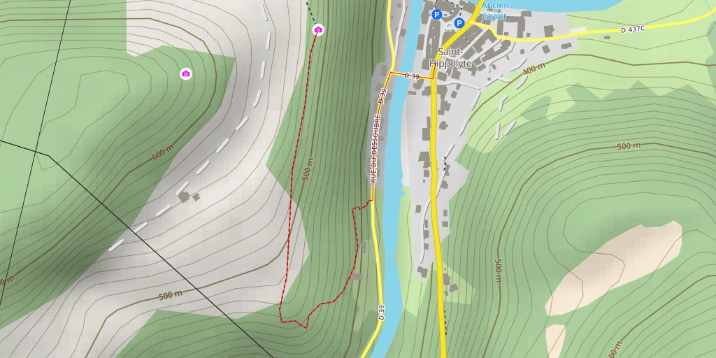 Carte de l'itinéraire :  Route de Chaux