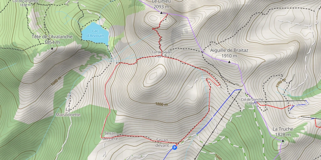 Map of the trail for Le Linleu