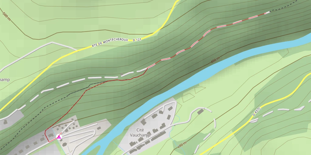 Map of the trail for Cascade de Tuf