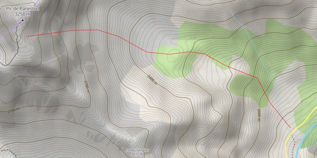 Map of the trail for Pic de Panestrel Couloir E