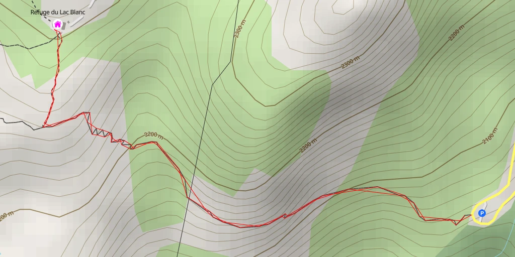 Map of the trail for Refuge du Lac Blanc