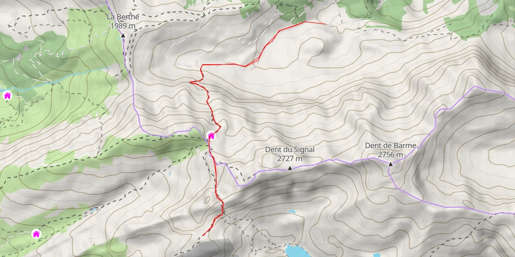 Map of the trail for Pointe Droite