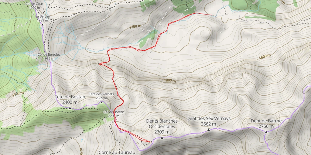 Carte de l'itinéraire :  Golette de l'Oule