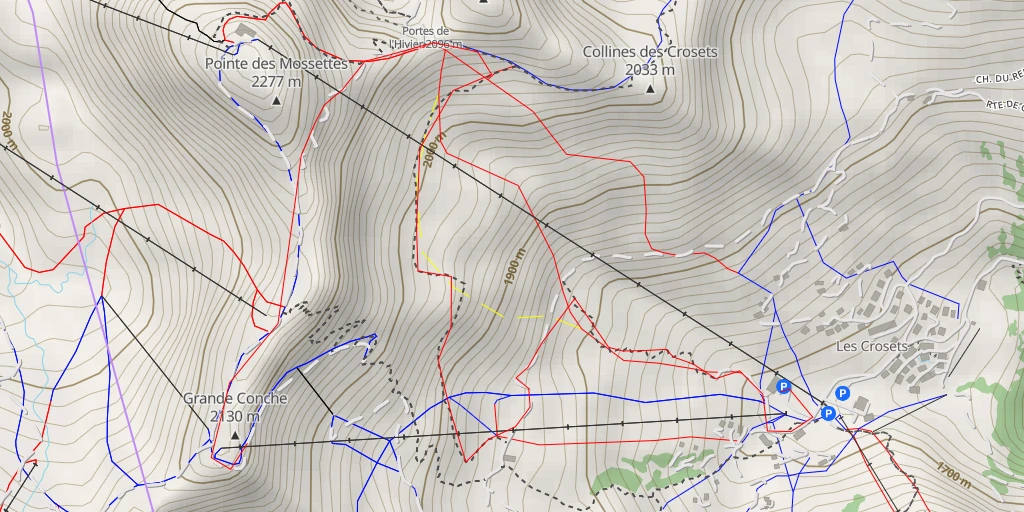 Map of the trail for Grande Conche