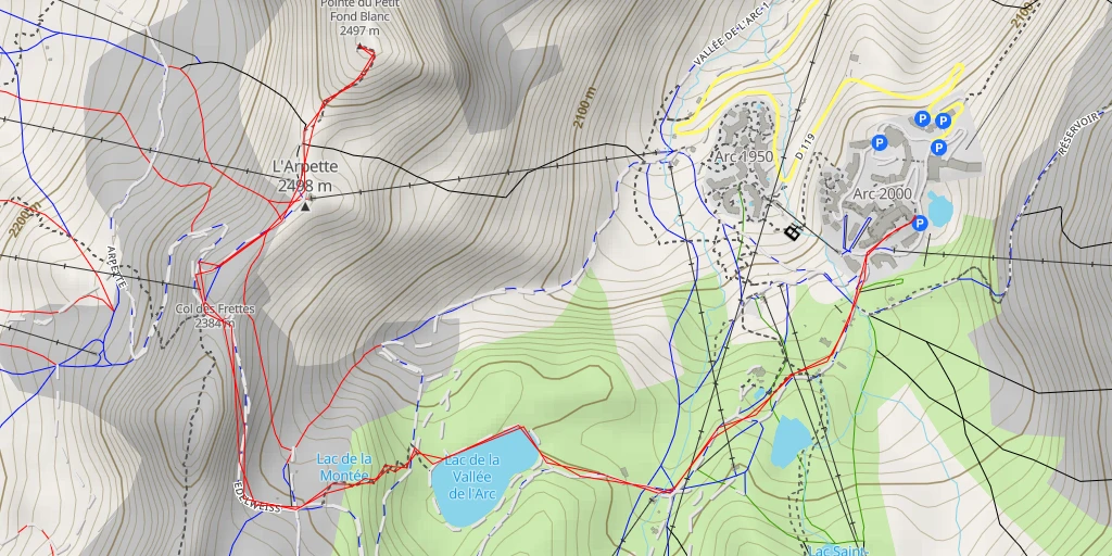 Map of the trail for Pointe du Petit Fond Blanc