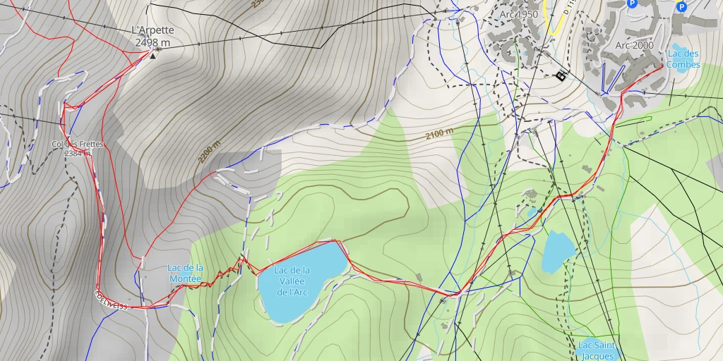 Map of the trail for L'Arpette