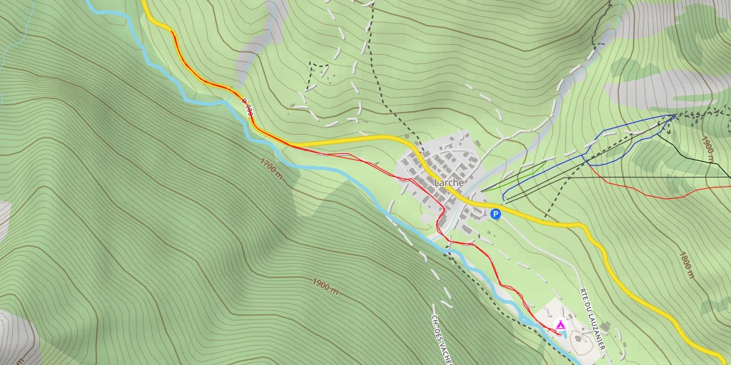 Map of the trail for Camping Domaine des Marmottes - Route du Lauzanier - Val-d'Oronaye