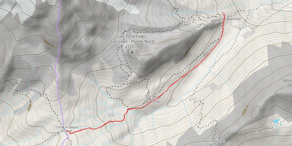 Map of the trail for Col de la Seigne