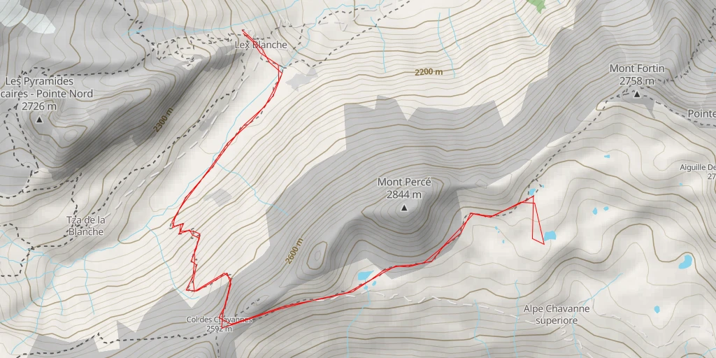 Map of the trail for Laghi del Mont Fortin