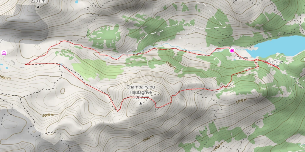 Map of the trail for La Combe