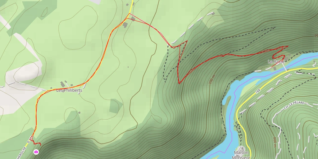 Map of the trail for Point de vue Sur les Roches